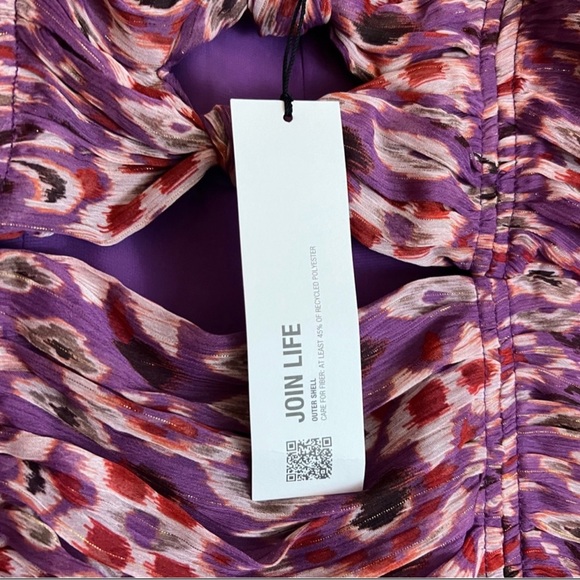 Zara Multicolor Purple Chiffon Ruched Cutout
Strappy Mini Dress - Picture 6 of 10
